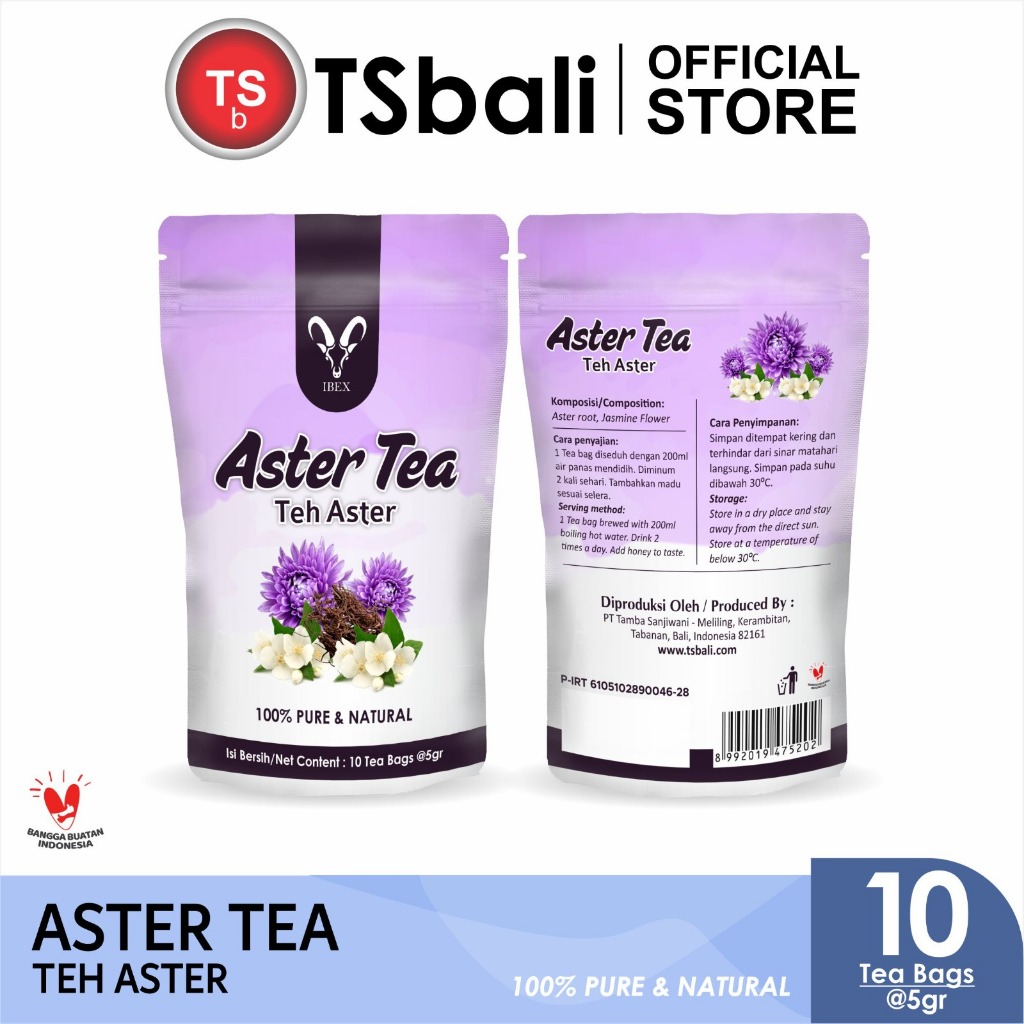 

IBEX Teh Aster - Teh Herbal 100% Pure & Natural - 10 tea bags @5gr