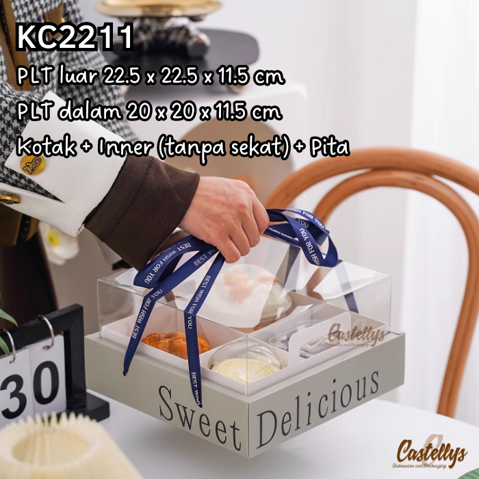 

5 Pcs Kotak Box + Pita Tenteng KC2211 Cake Bolu Spiku Lapis Kue Kering
