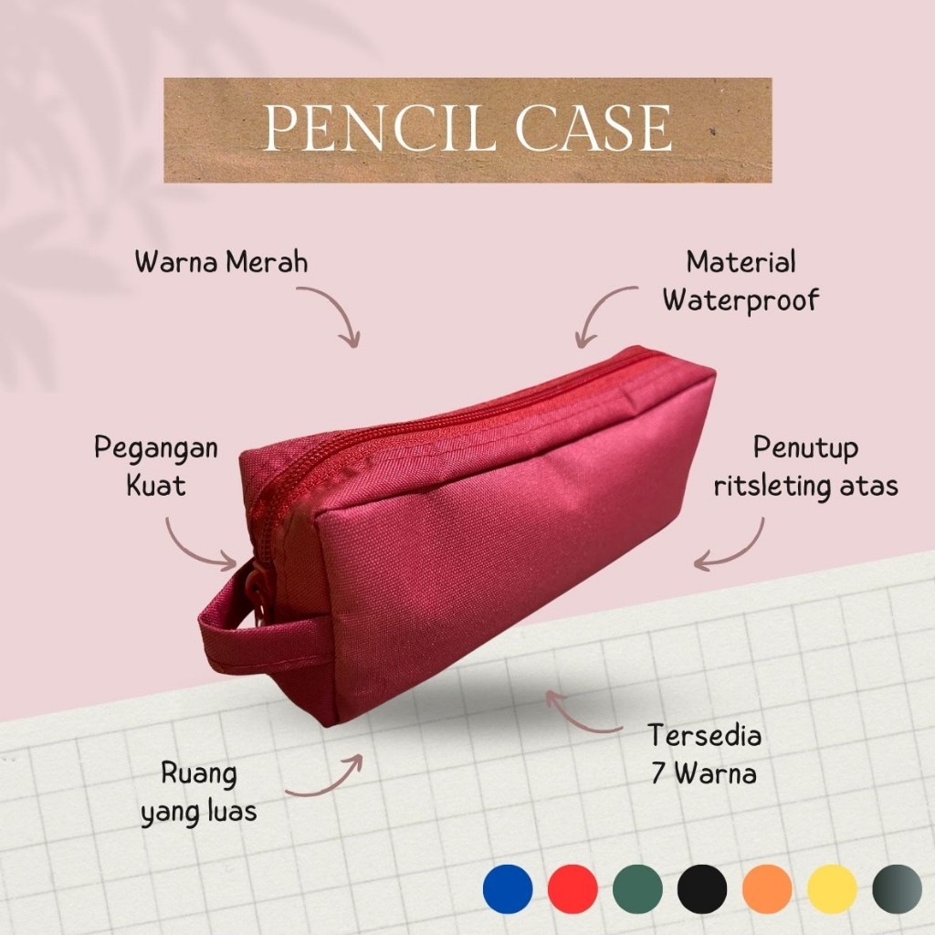 

Tempat Pensil Polos Kotak Panjang, Warna Warni Tempat Pensil, Pena, dan Alat Tulis