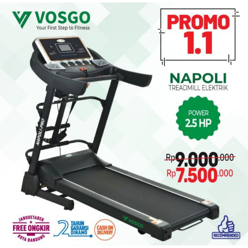 treadmill vosgo tipe napoli fitness elektrik
