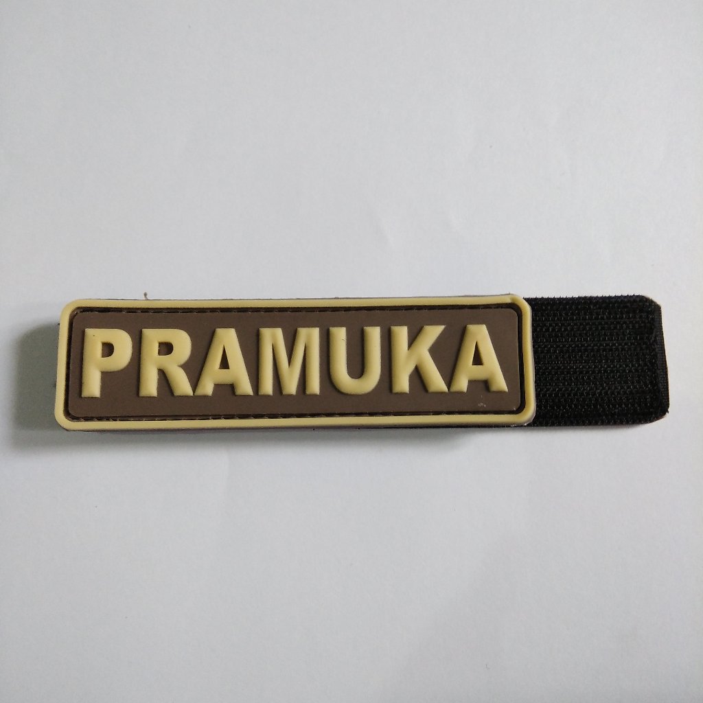 Patch Rubber Logo Pramuka Panjang / Emblem Tempelan Velcro