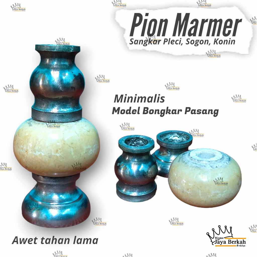 PION SANGKAR PLECI KONIN SOGON BAHAN MARMER DAN STAINLES