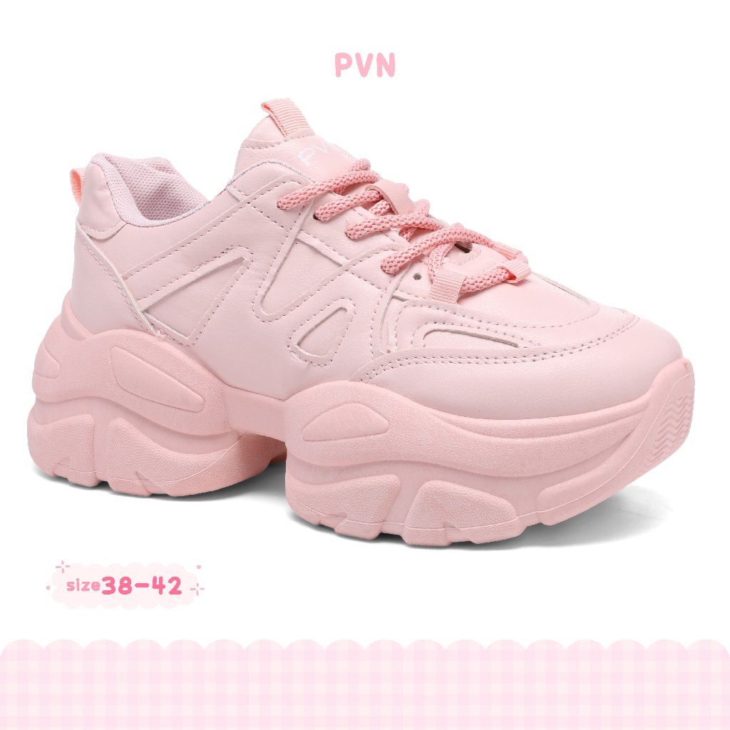 	 PVN Soobin Sepatu Sneakers Wanita Sport Shoes Pink 586	