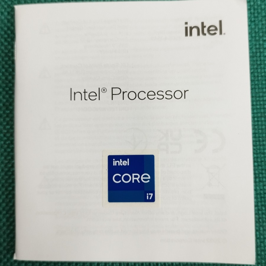 Sticker Logo Intel Core I7 GEN12 / 13