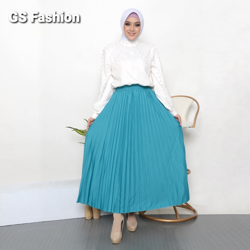 ROK PLISKET PREMIUM / ROK REMPEL / ROK MAYUNG PLISKET / WARNA TOSCA
