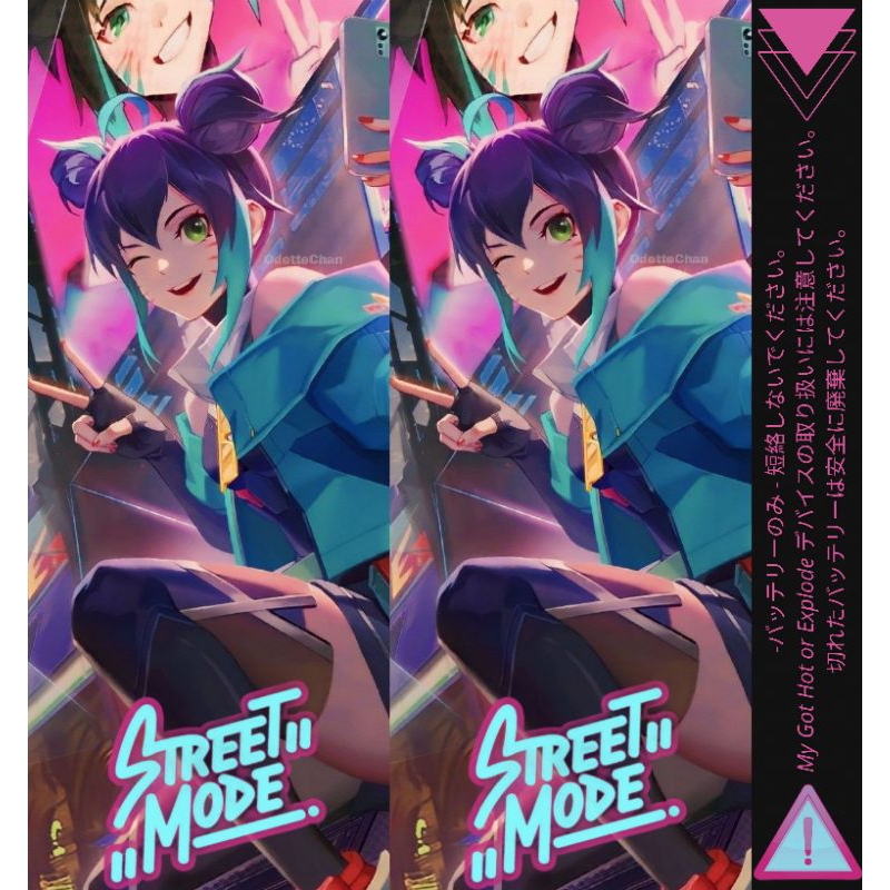 stiker skin wrap baterai 18650 hero mlbb x street mode original desain