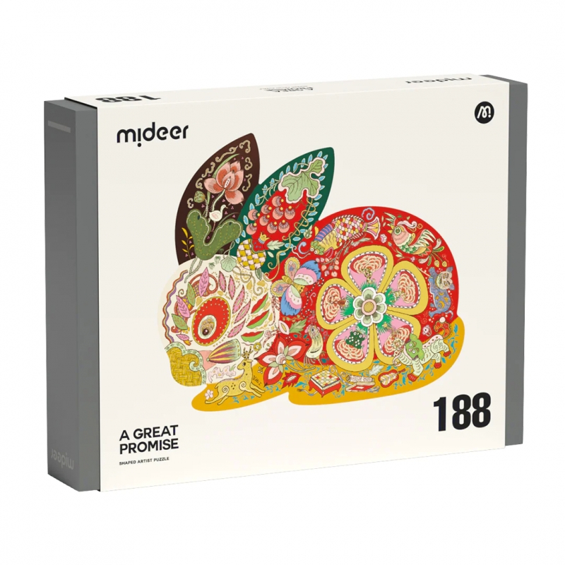 Mideer Shaped Puzzle Rabbit A Great Promise 188 pcs Mainan Edukasi Anak MD3308