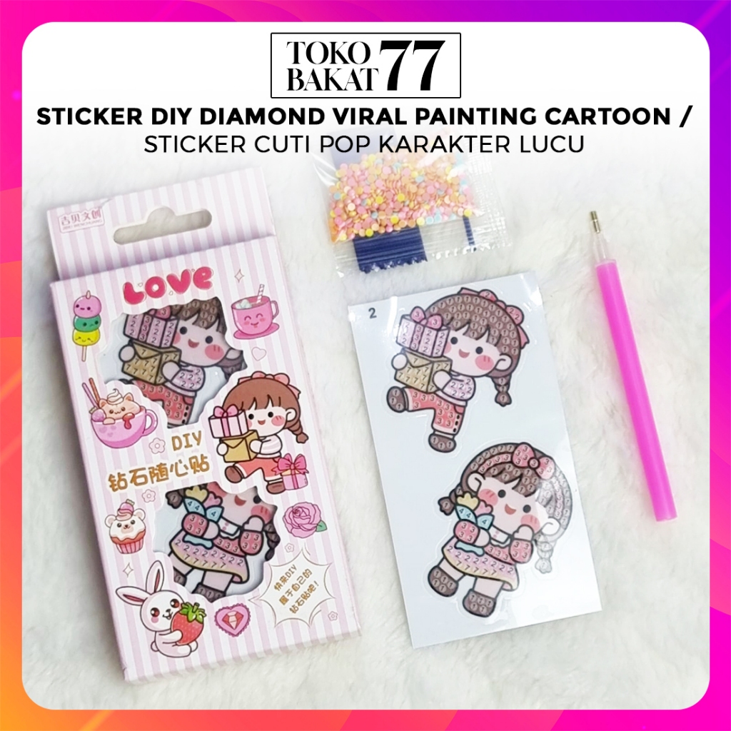 

STICKER DIY DIAMOND VIRAL PAINTING CARTOON / STICKER CUTI POP KARAKTER LUCU