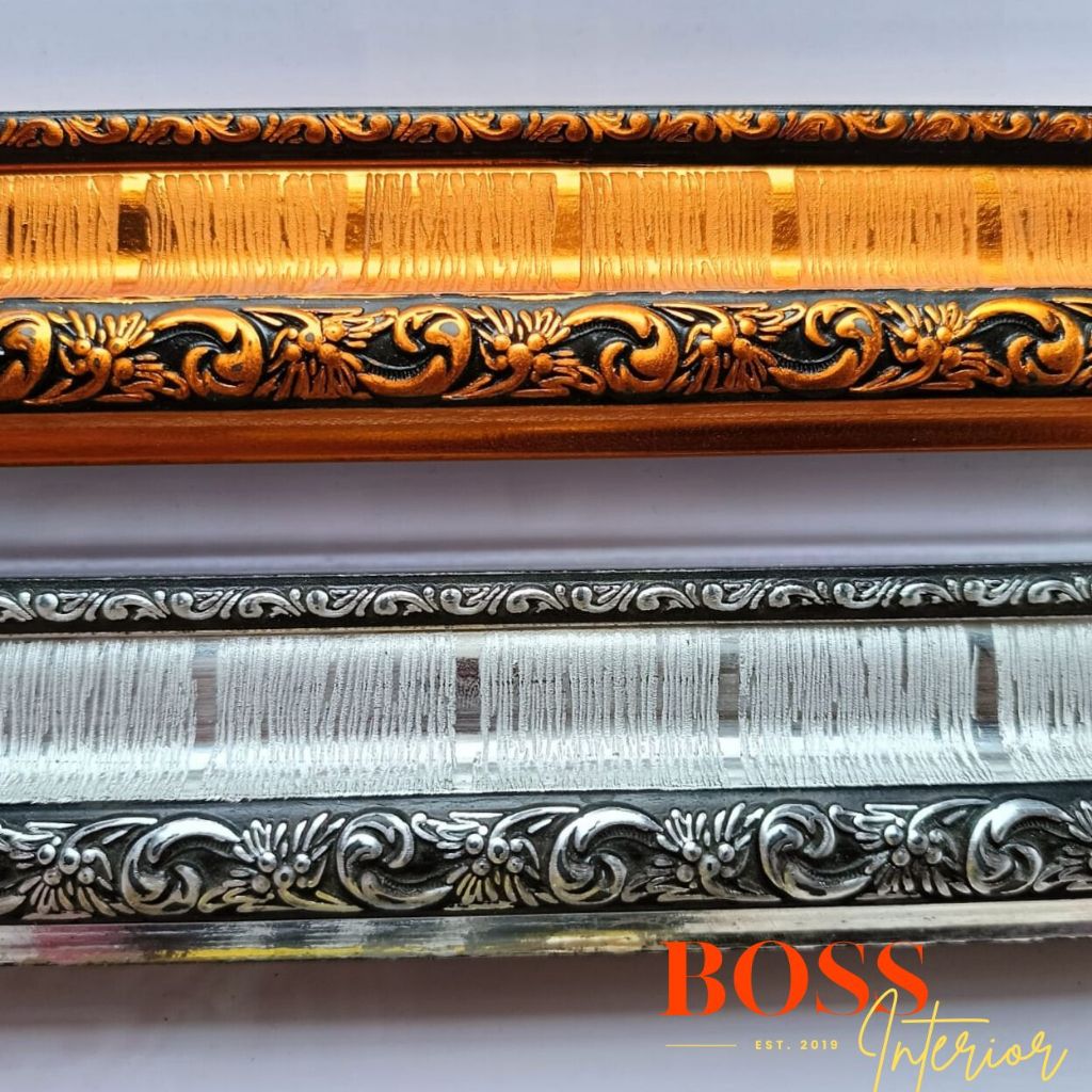 Lis Pinggir Figura Batangan | Frame Pigura Warna Silver Gold | List Siku Figura PVC Murah