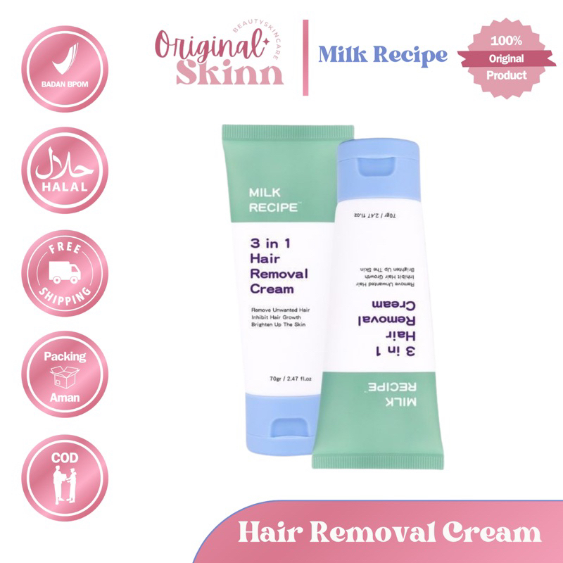 MILK RECIPE 3 IN 1 HAIR REMOVAL CREAM / KRIM PENGHILANG BULU