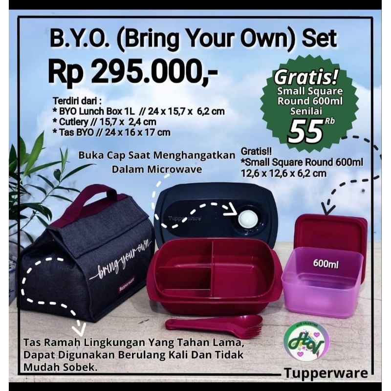 BYO Tupperware free toples 650ml promo Januari 2024