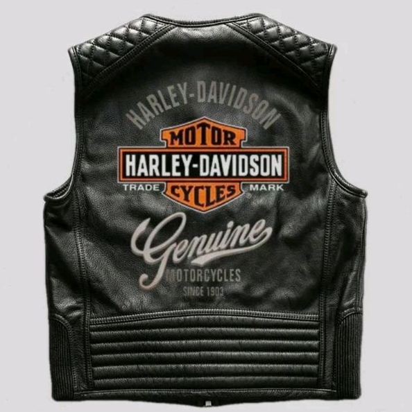 Rompi kulit asli Vest kulit sapi asli Import HARLEY DAVIDSON Pria moge HDCI hog MBI jaket touring ri