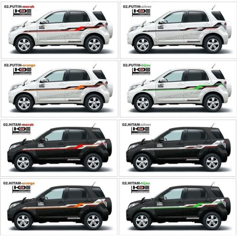 stiker mobil Terios Toyota Rush stiker list stiker stiker mobil rush