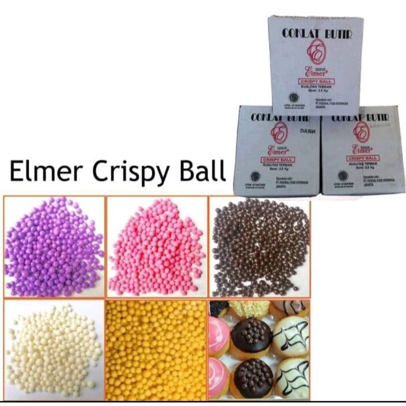 

100gr / 250gr crispy ball elmer white / lemon/ melon/ stawberry/ dark