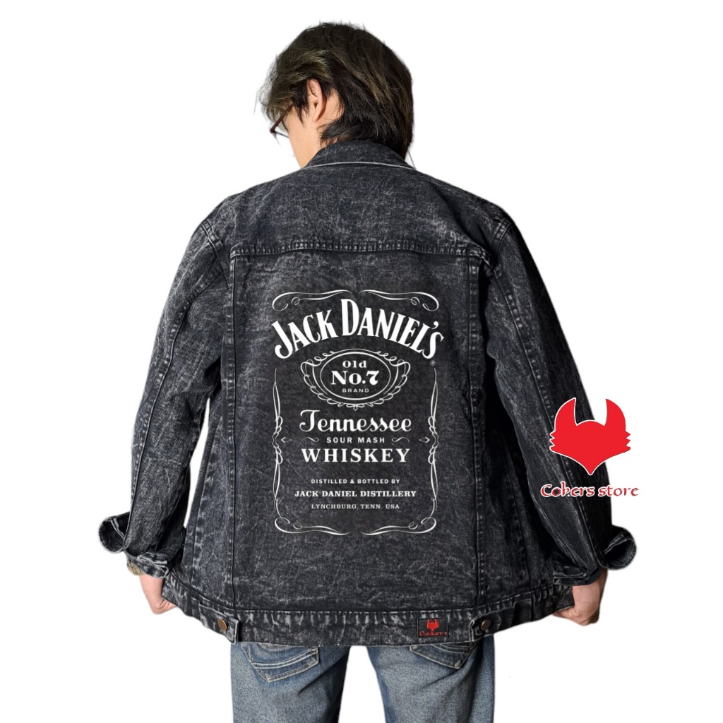 Jaket Jeans Denim Pria - Sandwash Hitam JackDaniels
