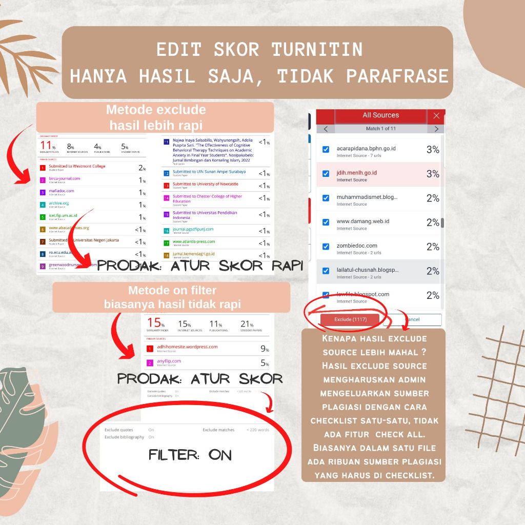 Software Pengaturan Skor Plagiat Jurnal Skripsi Tesis Desertasi