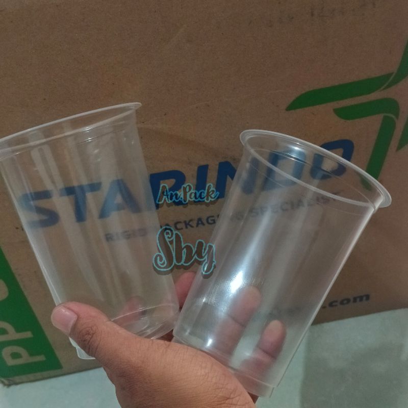 

Gelas Plastik 18 Oz Polos Datar Starindo 7 Gram / Pp Cup Starindo 18 Oz / Gelas Plastik 18 Oz