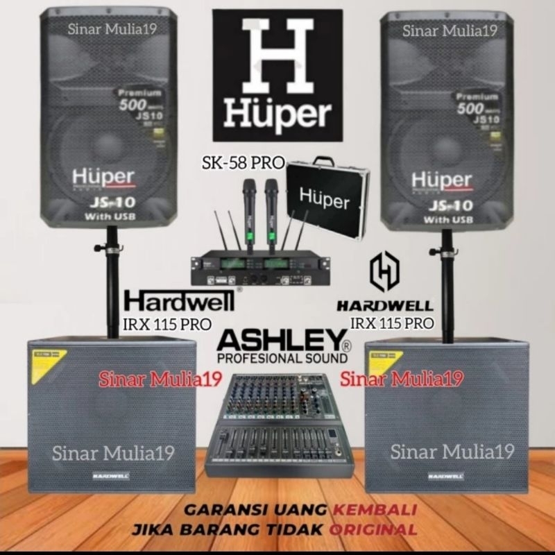Paket Sound System Top Series 2 Unit Subwoofer Aktif 15 Inch Hardwell IRX 115 PRO Speaker Aktif HUPE