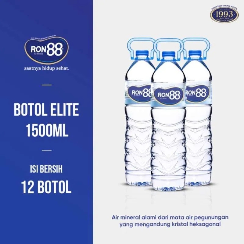 

Ron 88 / Ron88 Air Mnum Mineral Botol 1500 ML / 1,5 Liter DUS (isi 12)