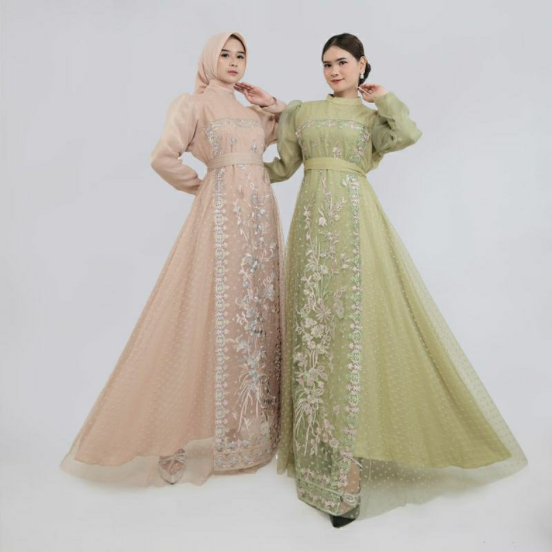 Esme Dress MK/Solfieshop/Dress kondangan/Dress perempuan terbaru/fashion dress best seller/Dress leb