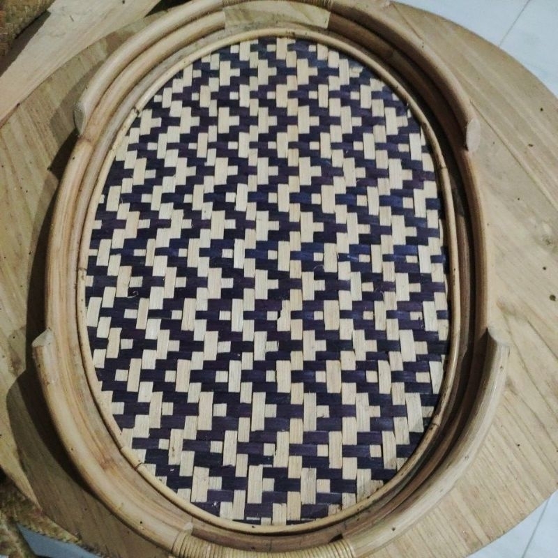 	 Nampan Baki Kayu Rotan Bambu	