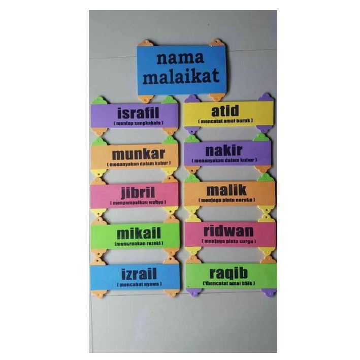 Hiasan Dinding / tempel  spons/ dekorasi dinding rukun islam, iman ,nama nabi, nama malaikat, nama h