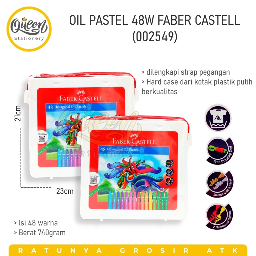 

1 SET (48 WARNA) OIL PASTEL 48W FABER CASTELL (002549) / CRAYON 48 WARNA / KRAYON / ALAT MEWARNAI