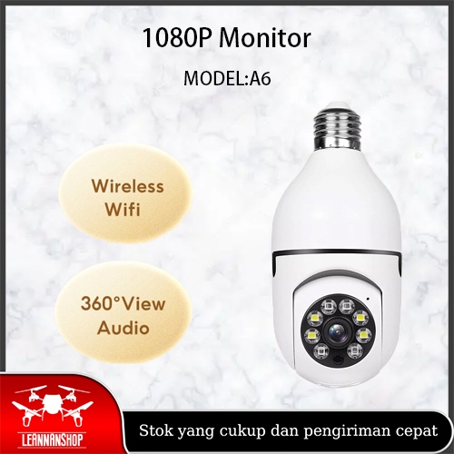 CCTV A6 Wireless Bulb Home Security Dual Light Secret Spy Camera 360 PTZ | Panoramic Smart