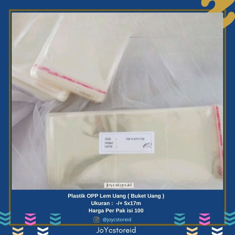 

OPP Lem Uang Plastik Buket Uang 5 x17 | OPP lem | Plastik Uang