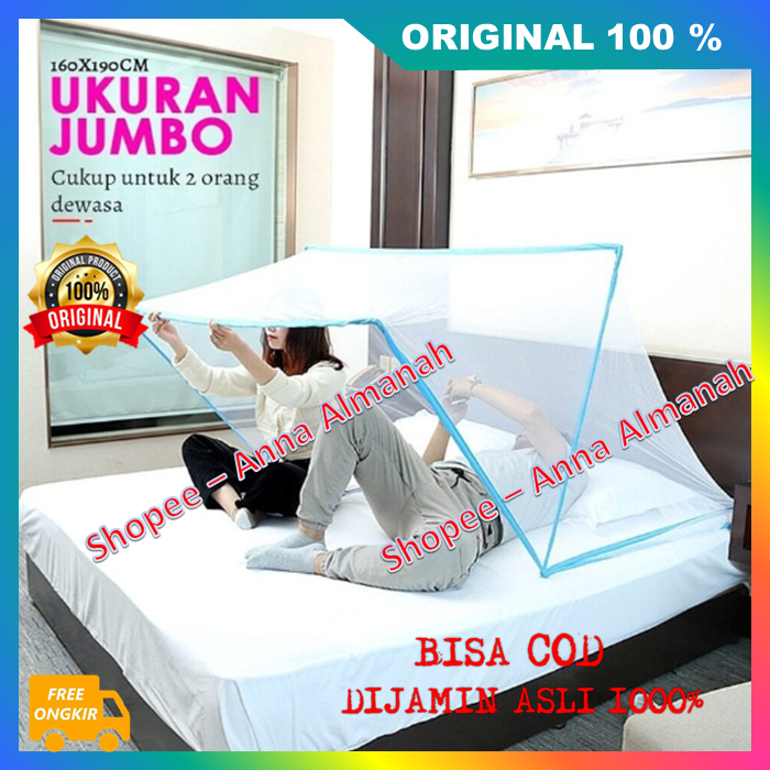 Kelambu Anti Nyamuk Tidur Dengan Tenang Tanpa Gangguan Nyamuk Kelambu Tenda Ukuran Jumbo 160 x 190cm