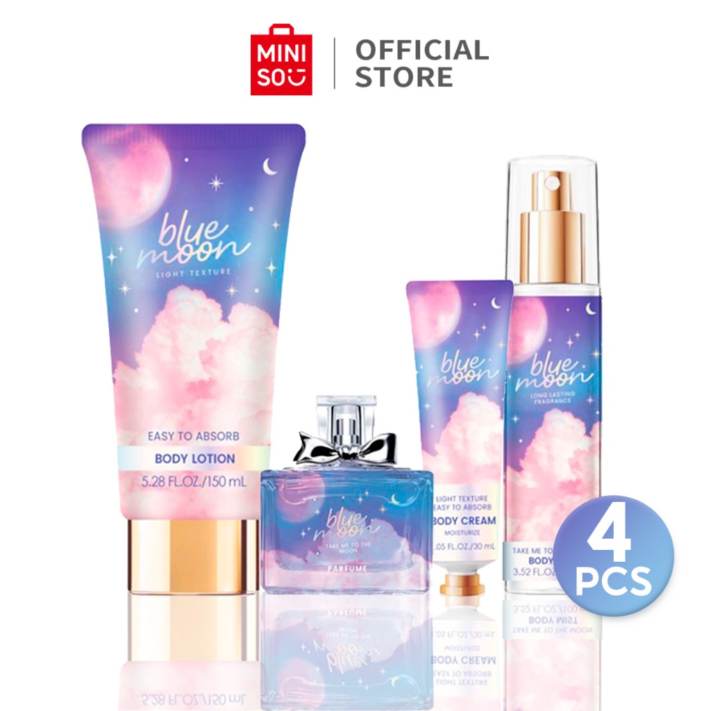 MINISO Parfum Paket 4pcs Set Parfum Wanita + Hair Body Mist + Body Lotion + Hand Cream Hadiah Hari V