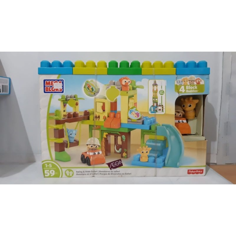 MATTEL, Fisher Price Mega Bloks Megabloks Swing & Slide Safari (BAD BOX)