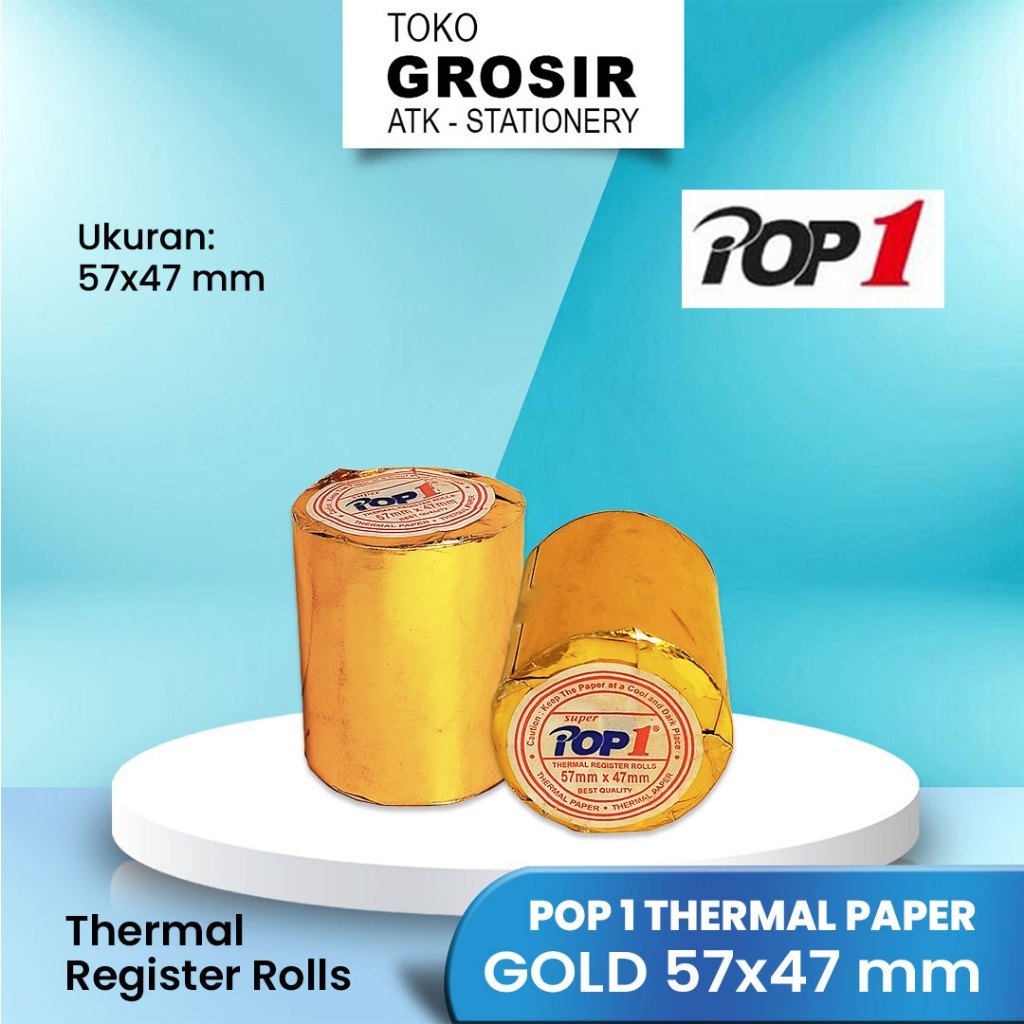 

POP1 THERMAL PAPER GOLD 57x47 mm / KERTAS THERMAL