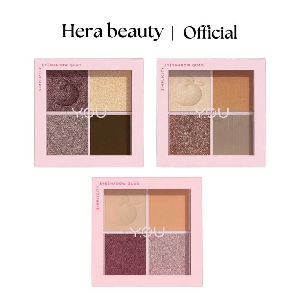 Y.O.U Simplicity Eyeshadow Quad | Makeup Palette 4 Warna | Pigmented Glitter | Kosmetik Mata