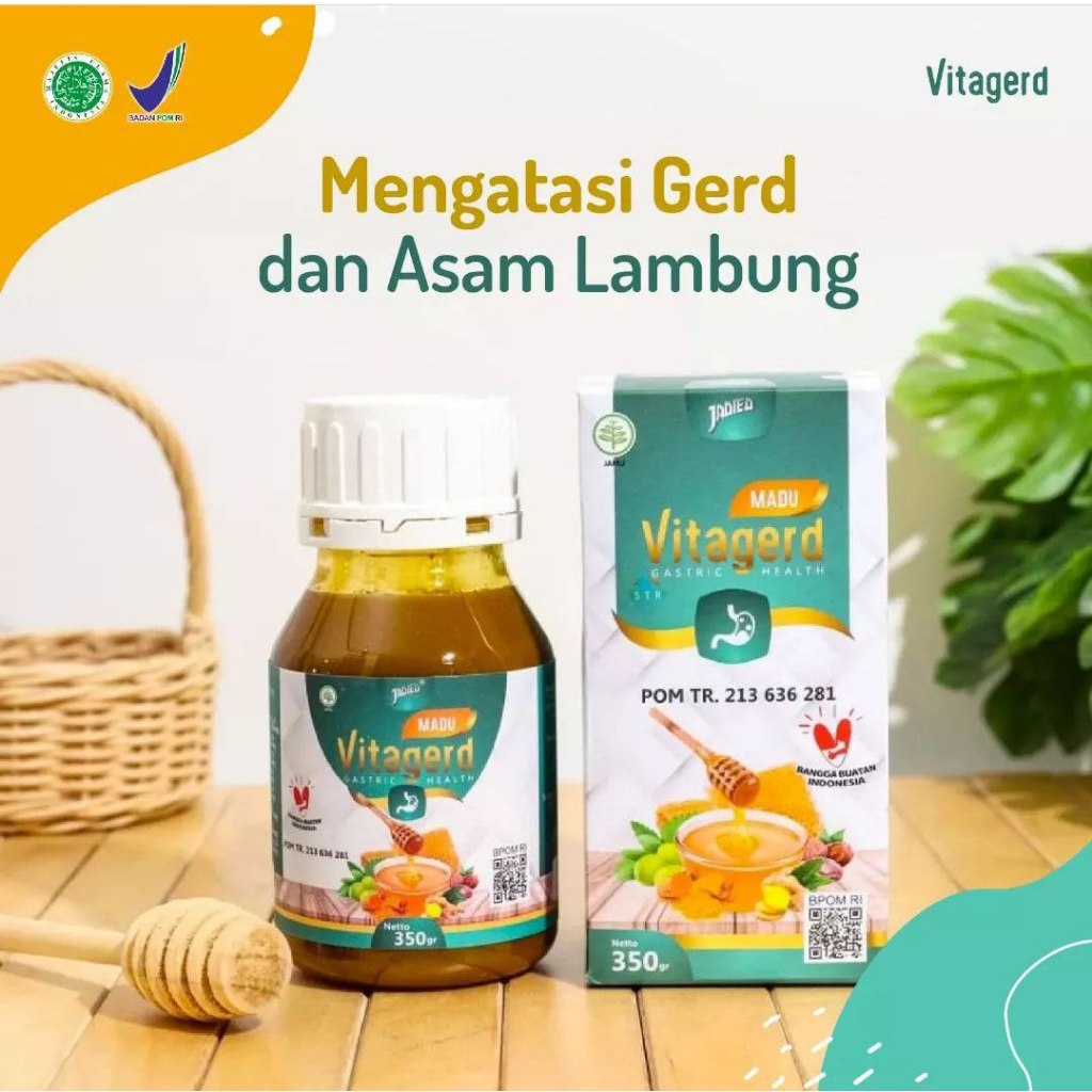Madu Vitagerd - Obat Herbal Lambung Terbaik Atasi Asam Lambung, Maag & Gerd - 100% Asli Original.