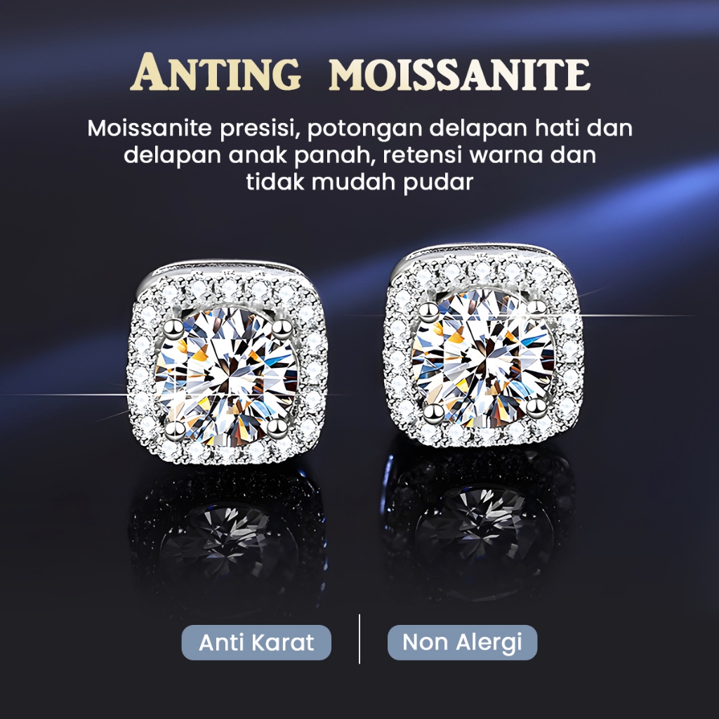 E-003 / Anting Moissanite Anting-Anting Wanita