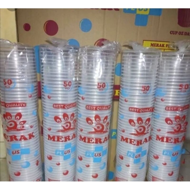 Gelas Cup Merak Plastik 18Oz Datar