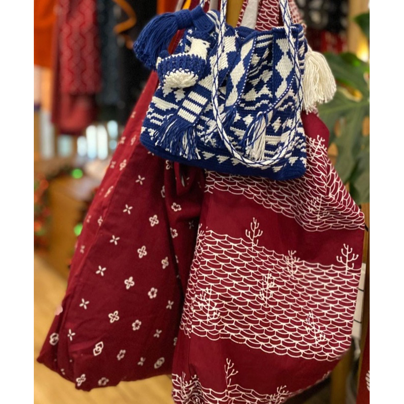 Tas Pantai Beach Bag Hand Stamped Batik Sejauh Mata Memandang