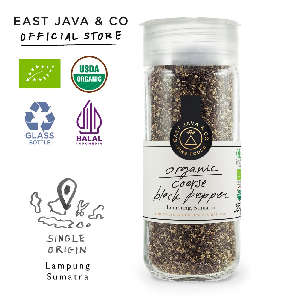 

East Java & Co Organic Coarse Black Pepper - 55g (Lada Hitam Kasar Organik)