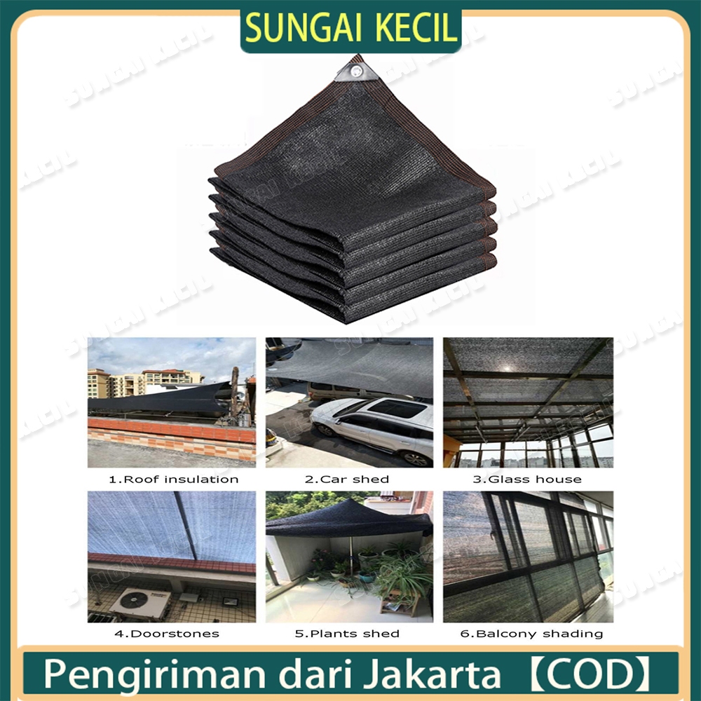 Paranet 95% Lebar 2/3/4 Meter Shading Net Nylon Anti Panas Enkripsi 12-pin Jaring Paranet Pelindung 