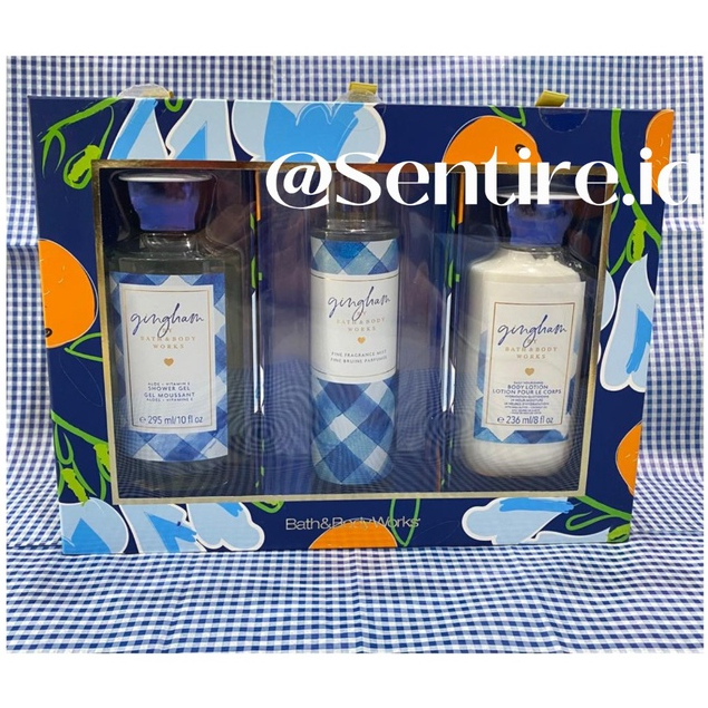 BATH AND BODY WORKS GIFT BOX SET GINGHAM - GIFT SET GINGHAM
