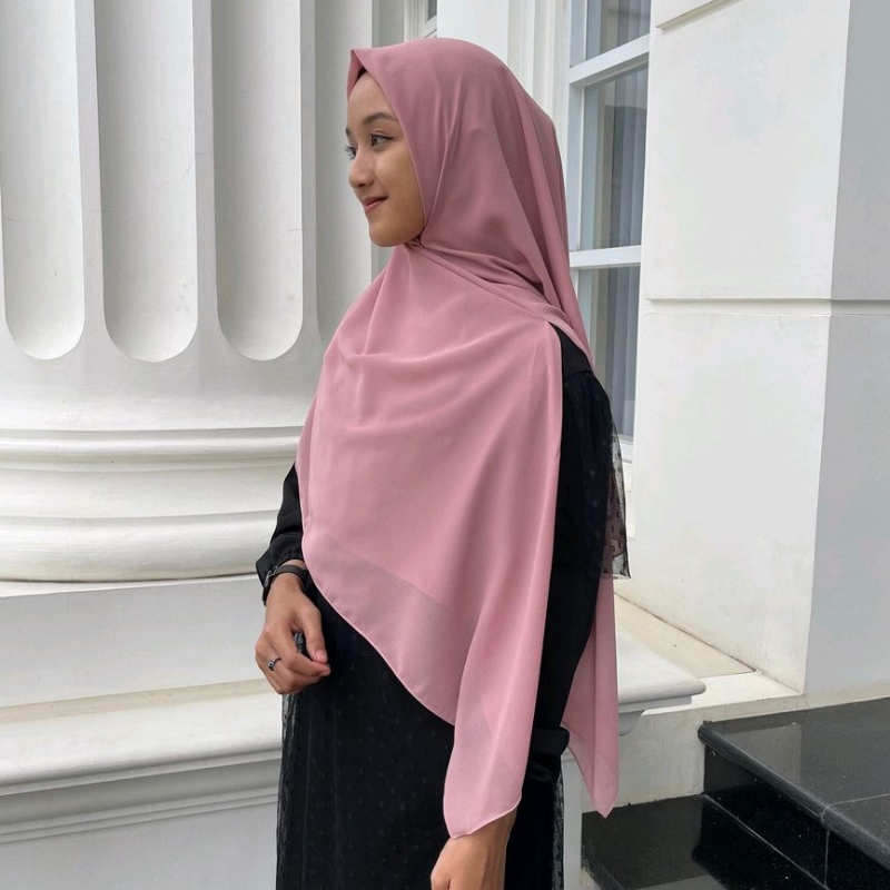 𝗦𝘆𝗮𝗺𝘀𝗶𝗮𝗿 - Jilbab / Hijab Khimar Zipper Resleting | Segi Empat Instan Ceruty Babydoll