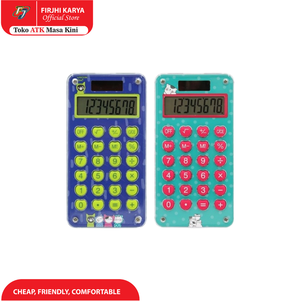 

SO MANY CATS" 8 Digits Portable Calculator with puzzle on back - M&G