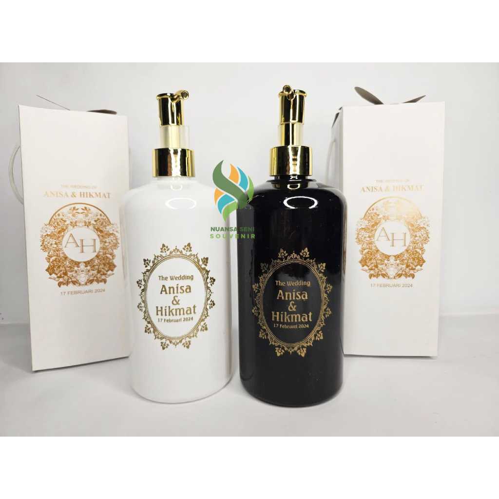 Souvenir Dispenser Botol Sabun Cair Dispenser Plastik Wadah Sampo Botol Sablon Kemas Box Custom