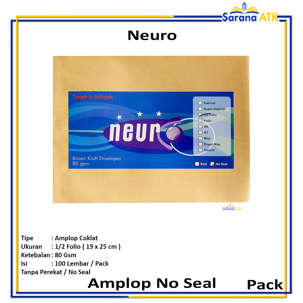 

Neuro – Amplop Coklat Ukuran 1/2 Folio – Pack