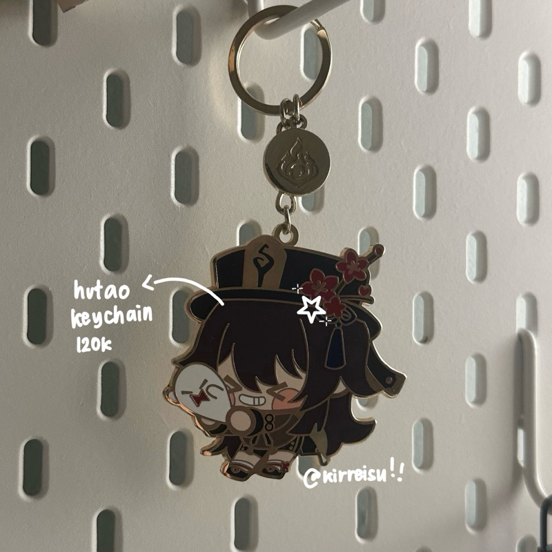 official hutao genshin impact metal keychain hoyoverse
