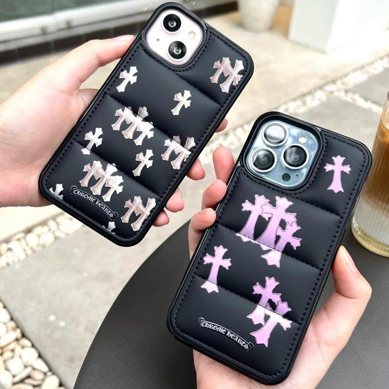 NEW ! PUFFER CHR*ME CASE HIGH QUALITY IPHONE X - 15 ( REUPLOAD)