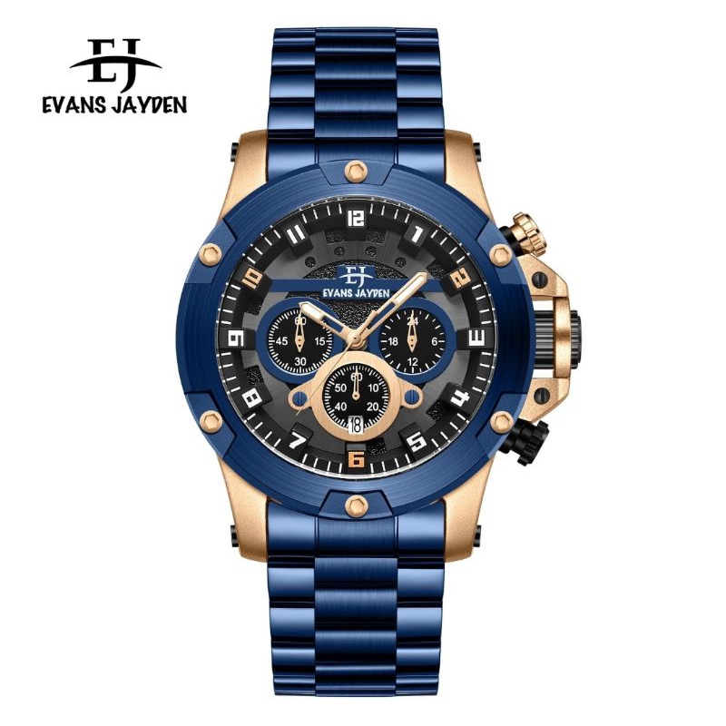 Jam Tangan Pria Original Evans Jayden 9838 Rantai