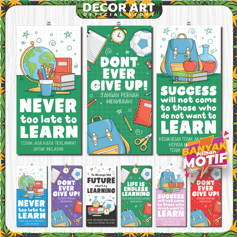 Decor Art 15x30 Cm - Wall Decor Dekorasi Hiasan Dinding Kata Motivasi Anak Gambar Untuk Di Rumah Sek
