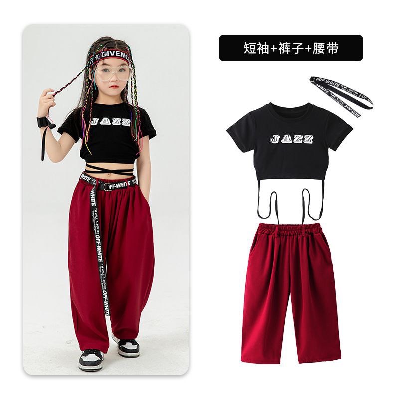 [JEWELS KIDS] LIVA CROP RED KULOT SET/SETELAN BAJU CROP TOP ANAK TANGGUNG IMPORT/SETELAN BAJU DANCE 